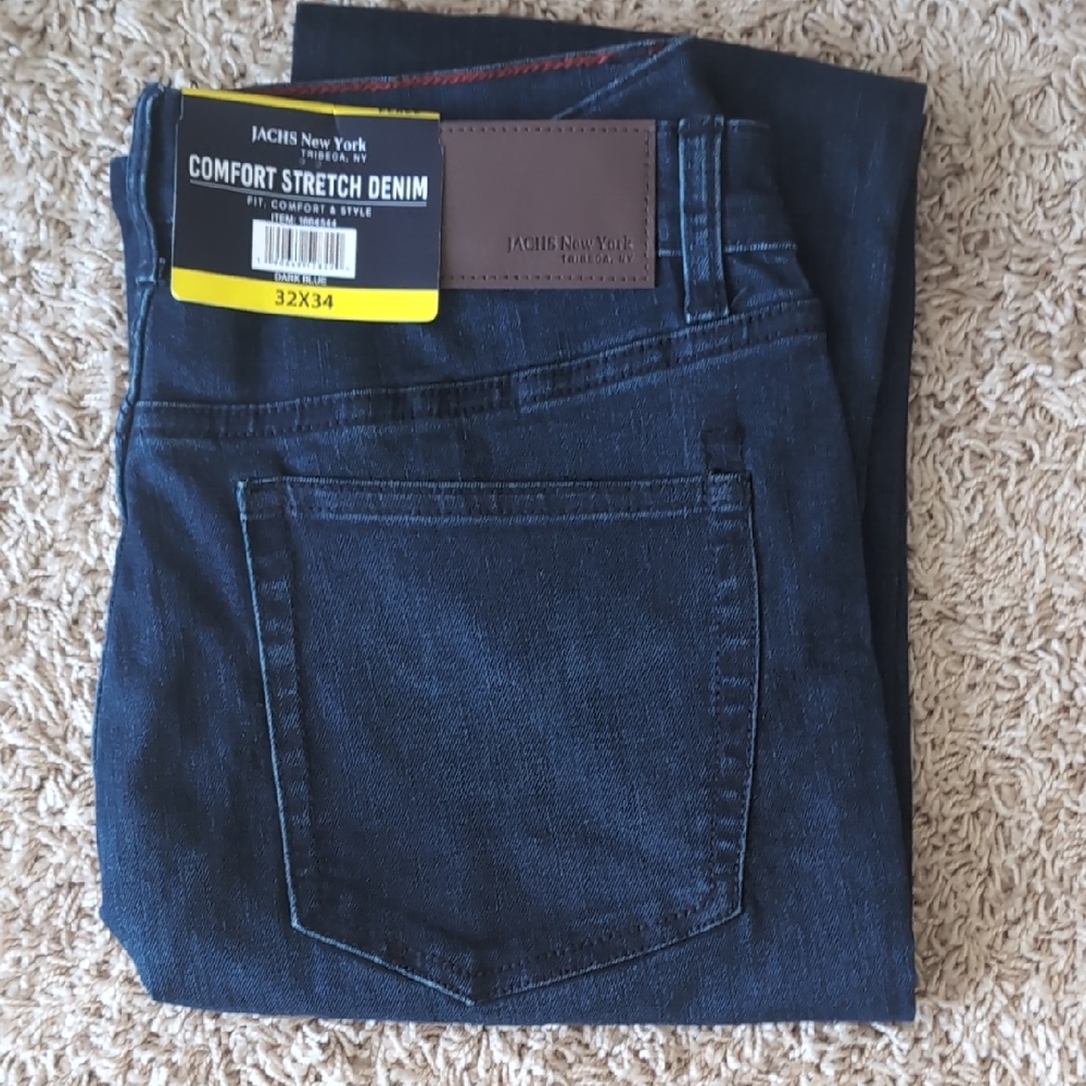 Men's Comfort Stretch Denim Jeans - Dark Blue